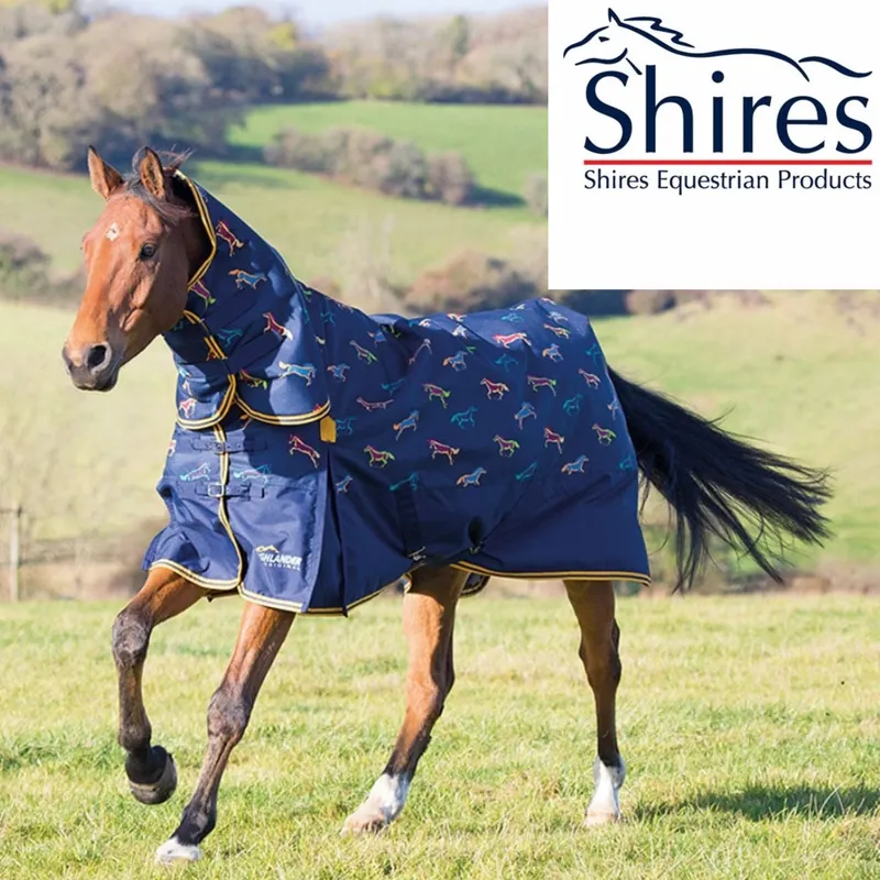 Shires Highlander Original 200g Combo Turnout Rug - Horse Print 